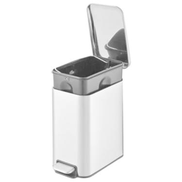 Imagem de Lixeira De Inox 5l Retangular Com Pedal E Balde Interno Para Banheiro E Escritório 