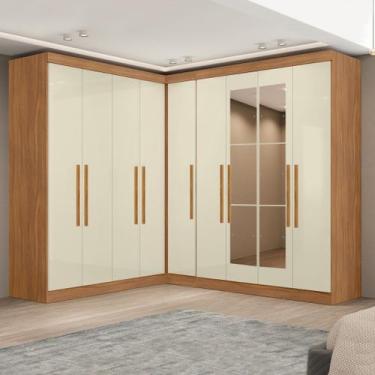 Imagem de Módulo de Canto com Puxadores Mdf e Espelho Paris - Maxel