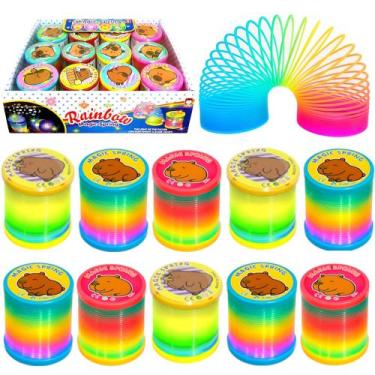 Imagem de 12 Mola Maluca com Luz Capivara Colorida Festa Infantil - Goal Kids