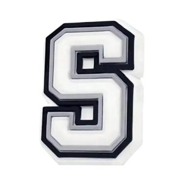 Imagem de Acessório De PVC Para Crocs, Charme De Letras Preto E Branco Para Puls