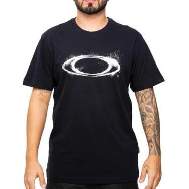 Imagem de Camiseta Oakley Ellipse Dusty SM26 Masculina Blackout, G, Preto