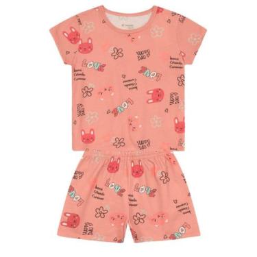 Imagem de Pijama infantil menina de gatinhos Brandili -Rosa, 6, Rosa