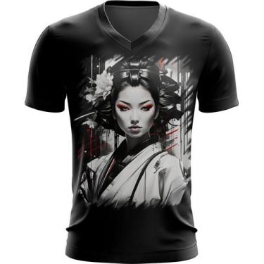 Imagem de Camiseta Gola V Geisha Ninja Nipon Japão Japan Edo 1 - Kasubeck Store®