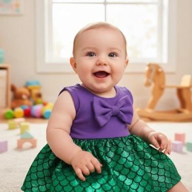 Imagem de Fantasia Infantil Baby Body Pequena Sereia - Pequenos Encantos Baby, V