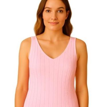Imagem de Regata Tricô Vih Triny Feminina com Textura Trançada Leve e Confortável-Feminino