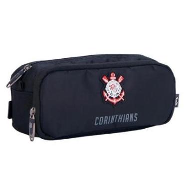 Imagem de Estojo Escolar infantil com 2 Divisórias Corinthians poderoso Timão Oficial-Unissex
