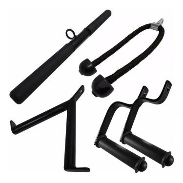 Imagem de Puxador Musculação Kit Crossover Academia Completo 5 Peças-Unissex