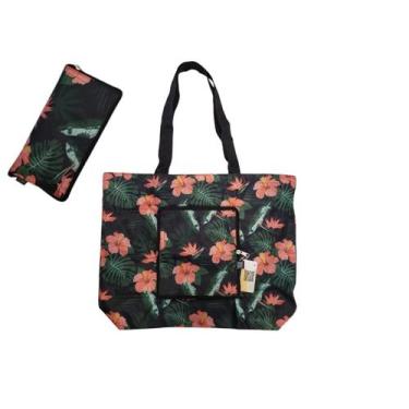 Imagem de Bolsas Dobrável Sacola Impermeável Estampada Vira Carteira - Perola, F