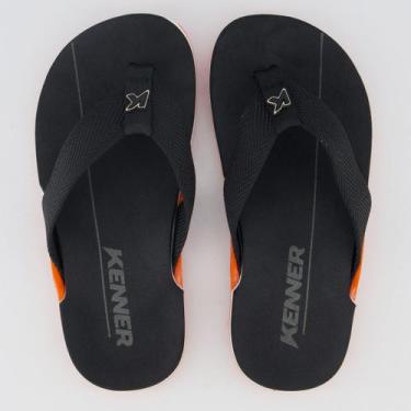 Imagem de Chinelo Kenner NK6 Preto e Laranja infantil, 33-34