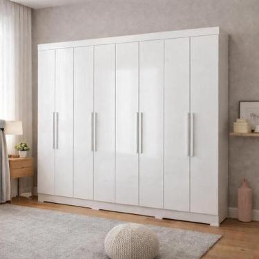 Imagem de Guarda-Roupa Diplomata Casal 8 Portas 4 Gavetas Moval, BRANCO