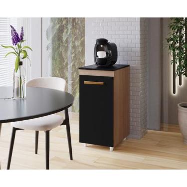 Imagem de Balcão Multiuso 83cm 1 Porta Zara - Savana/Preto Móblis
