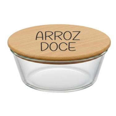 Imagem de Pote Hermético Redondo Vidro e Tampa de Bambu (930 ml) Arroz Doce - Ca