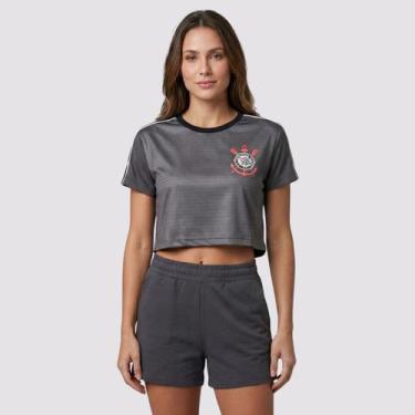 Imagem de Cropped Corinthians Mito Feminina Cinza - Braziline, M