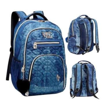 Imagem de Mochila Escolar Feminina Jeans Notebook Vkg Vozz M3991 - VKG ELLO