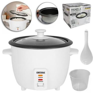 Imagem de Panela de arroz eletrica 220v 400w 1,3l tampa vidro copo medidor colhe