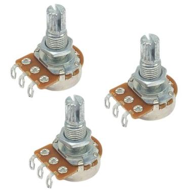 Imagem de 3 Potenciometro guitarra A500K LONGO poste18mm base16mm MXP