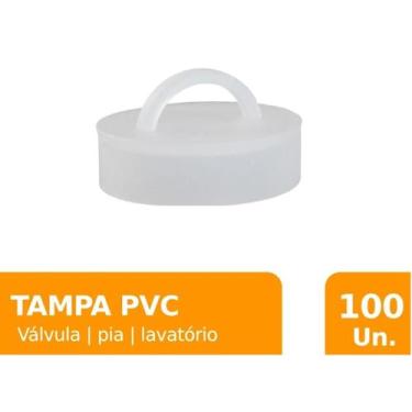 Imagem de Kit 100 Tampas Para Válvula De Tanque Lavanderia Branca T2 - PLASBOHN