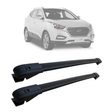 Imagem de Rack De Teto Travessa Hyundai IX35 2010 a 2021 Aluminio MN-1009 Preto 