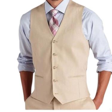 Imagem de Colete Social Masculino para terno  - Fressart, Bege, EXG