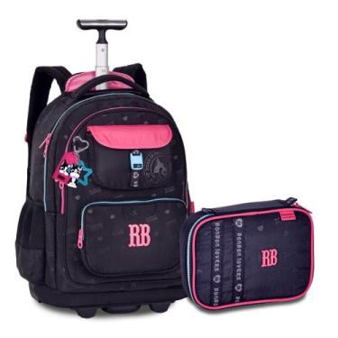 Imagem de Mochila Feminina Com Estojo Box Kit Premium Rebecca Bonbon, Preto