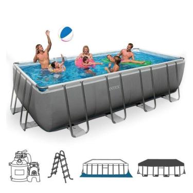 Imagem de Piscina Estrutural Retangular 17.203 Litros 220v Completa - Intex