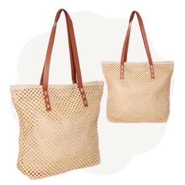Imagem de Bolsa Sacola Feminina para Praia Mar Com Alça Zíper Interno - Plike