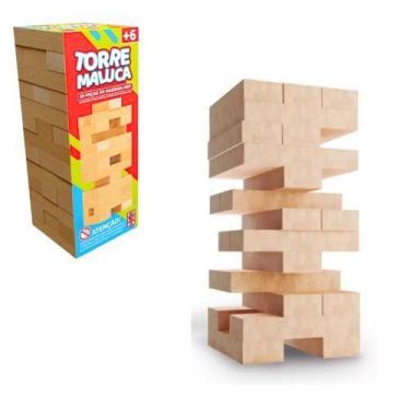 Imagem de Jogo de Mesa de Montar Caiu Perdeu Torre Maluca/ 78 Peças Pais e Filho