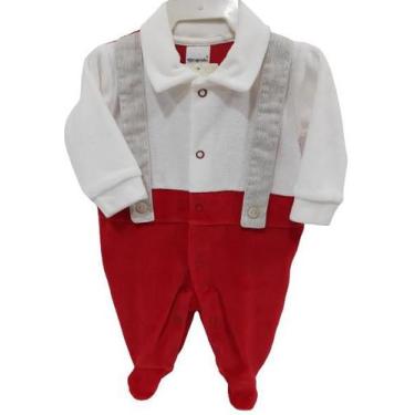 Imagem de Macacão Longo Bebê Menino Inverno Chuquinha Baby Ref 7212, Vermelho, C