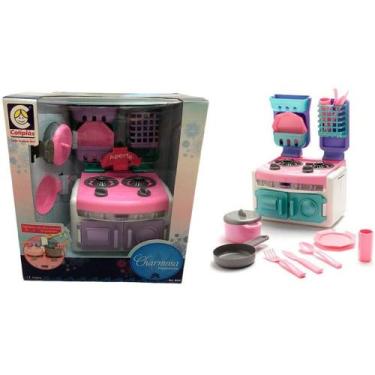 Imagem de Conjunto Brinquedo Mini Fogão Fogãozinho Charmosa Com Acessórios - Emi