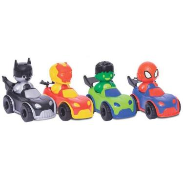Imagem de Brinquedo para Bebê Baby Heróis Esquadrão com 4 Personagens e Super Veículos Destacáveis Mercotoys