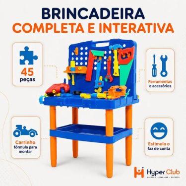 Imagem de Bancada de ferramentas infantil Grande Kit ferramentas 45 Peças brinqu