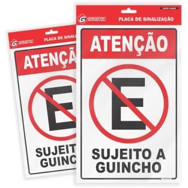 Imagem de Placa De Sinalizacao Proibido Estacionar 16X25Cm - GRESPAN