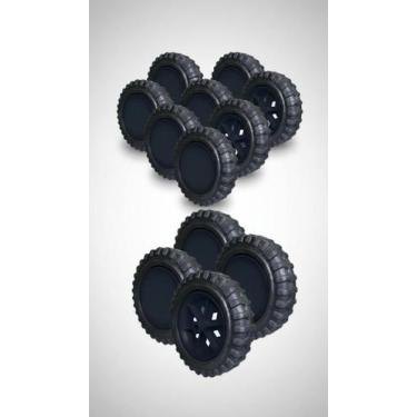 Imagem de 4 Rodas de Borracha para Carrinho Reforçado 15cm - Congratulations Sto