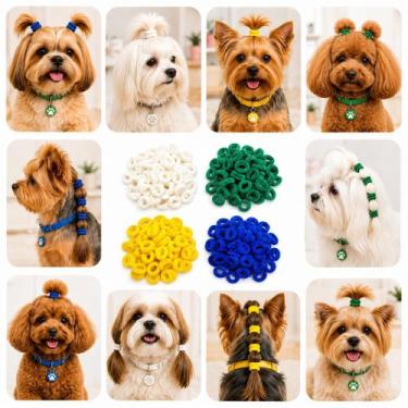 Imagem de Kit 60 Xuxinhas Pet Copa Mundo Cores da Bandeira Brasil 1cm - Genérica