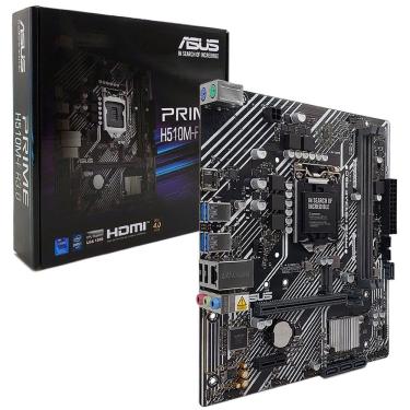 Imagem de Placa Mãe Asus Prime H510M-F R3.0 Soquete LGA1200 DDR4 MATX HDMI Ethernet 1Gb com 2 Slots DIMM Preta Asus