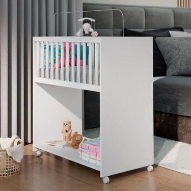 Imagem de Mini Berço Baby 2 em 1 com Colchão Branco - J&A Móveis
