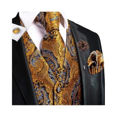 Imagem de Colete Masculino Jacquard Para Casamento E Festa De Negócios, Conjunto