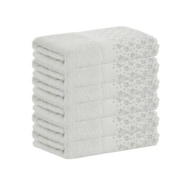 Imagem de Kit 6x Toalha Lavabo Lovely 100% Algodão Cinza Buddemeyer