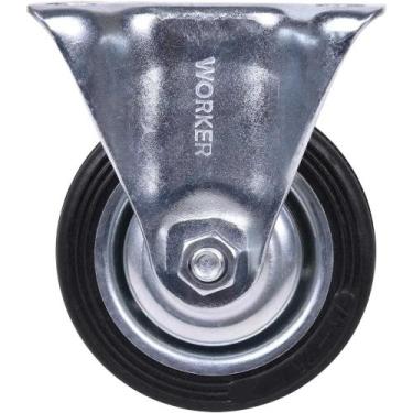 Imagem de Rodízio De Borracha 8" 200mm Fixo Preto 200kg Worker