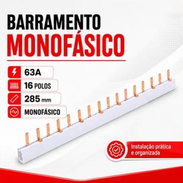 Imagem de Barramento Monofásico 63A 16 Polos 285mm Force Line