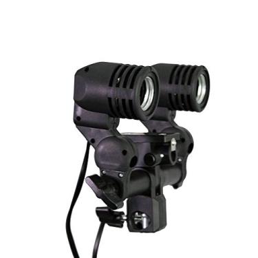 Imagem de SOU FOTO Soquete Duplo E-27 Com Suporte Para Sombrinha Angulo Ajustável Independente E Interruptor Individual | SDE-27