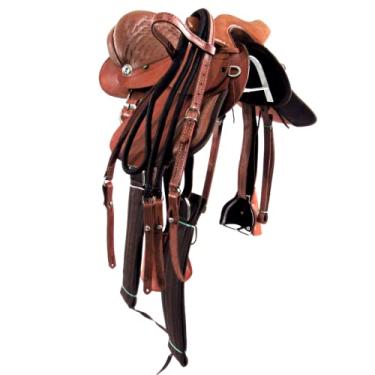 Imagem de Sela Australiana Havana Infantil De Cabeça Com Abas Luxo Completa 12 Polegadas Original