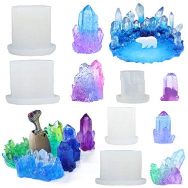 Imagem de Moldes de resina de silicone Crystal Gem, epóxi, isomalte, decoração de bolo, doces, velas, argila de polímero, 5 unidades