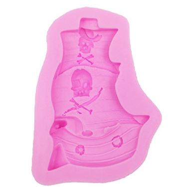 Imagem de Molde de silicone de navio pirata para decoração de bolo de fondant, gelo, doces, chocolate, gmpaste, resina, argila de polímero, argila de metal, cera, sabão