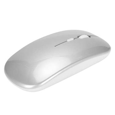 Imagem de Mouse sem fio, ABS resistente e confortável 500mAh bateria 2.4G Mouse com receptor USB para Windows 98 para tablets(Prata)