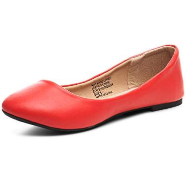 Imagem de Alpine Swiss Womens Red Leather Pierina Ballet Flats 9 M US