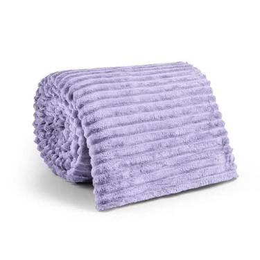 Imagem de Manta Cobertor Soft Microfibra Canelado Casal - Lilás