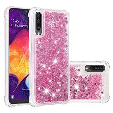 Imagem de Capa de telefone Glitter Case para Samsung Galaxy A50 / A505 / A30 / A50S Caso para mulheres meninas feminino sparkle líquido luxo flutuante moto rápido transparente macio Tpu. Capa de celular Sacos S