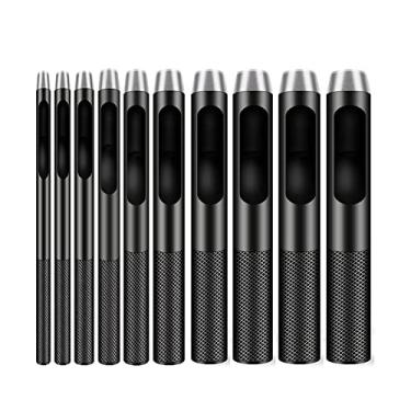 Imagem de IRISFLY 10 pecas de aco redondo de couro artesanato furo oco perfurador 1 mm a 10 mm para cinto de couro junta de pulseira de relogio