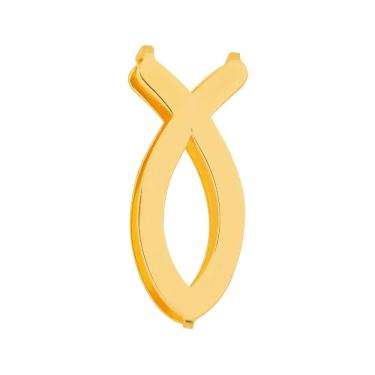 Imagem de Pingente Aço Hit Simbolo Fé Ichthys 16.5mm Gold IPG